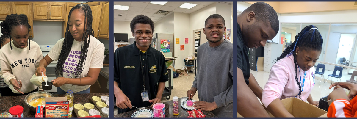 students working on work skills